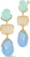 CHLOE AND MADISON Geometric Triple Stone Drop Earrings