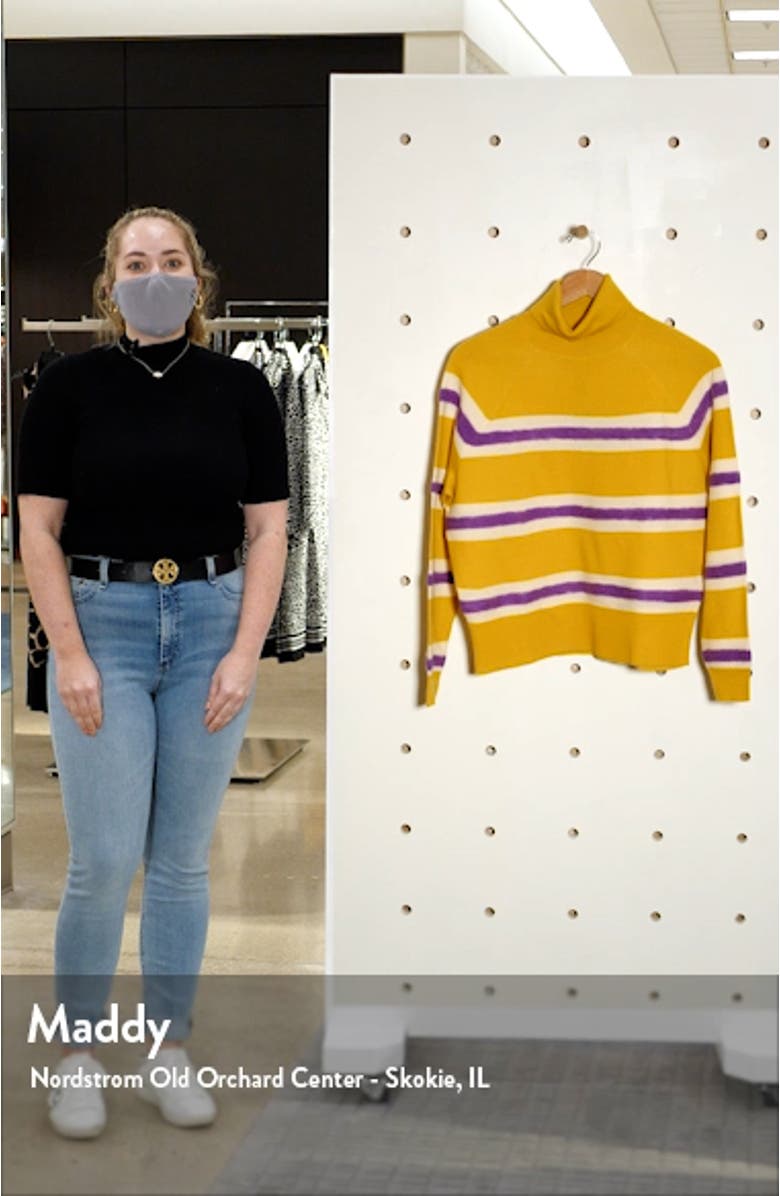 Stripe Boiled Wool Turtleneck Sweater, sales video thumbnail