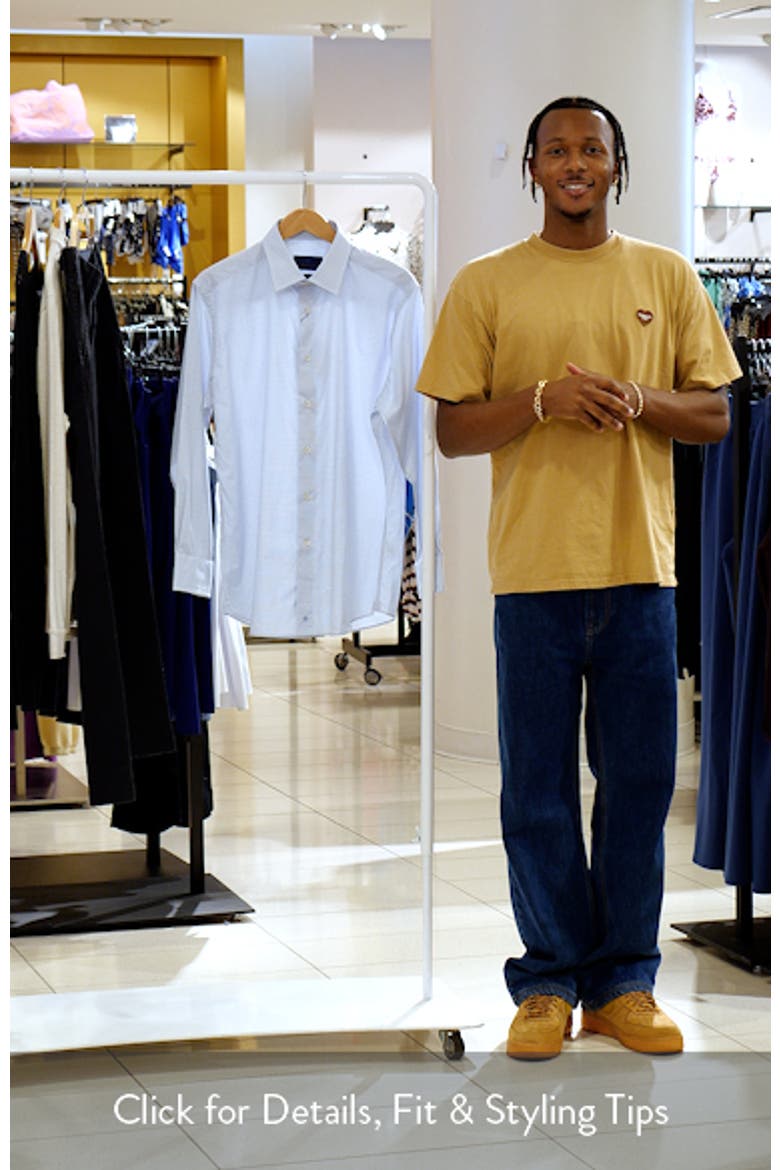 Trim Fit Poplin Micro Check Dress Shirt video