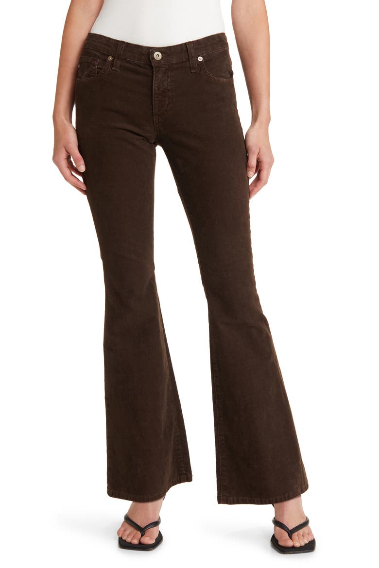 Angeline Corduroy Flare Pants, Main, color, SULFUR BITTER CHOCOLATE
