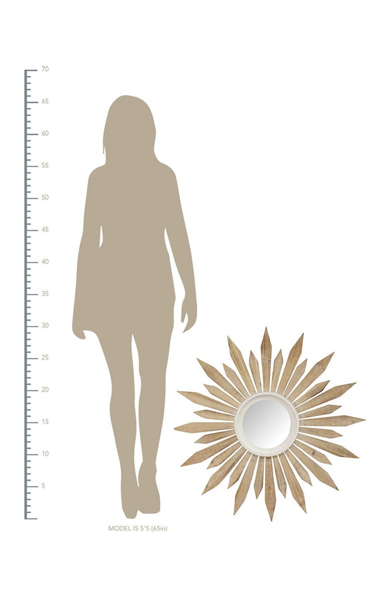 STRATTON HOME DECOR 30" Taylor Wood Starburst Wall Mirror, Alternate, color, 