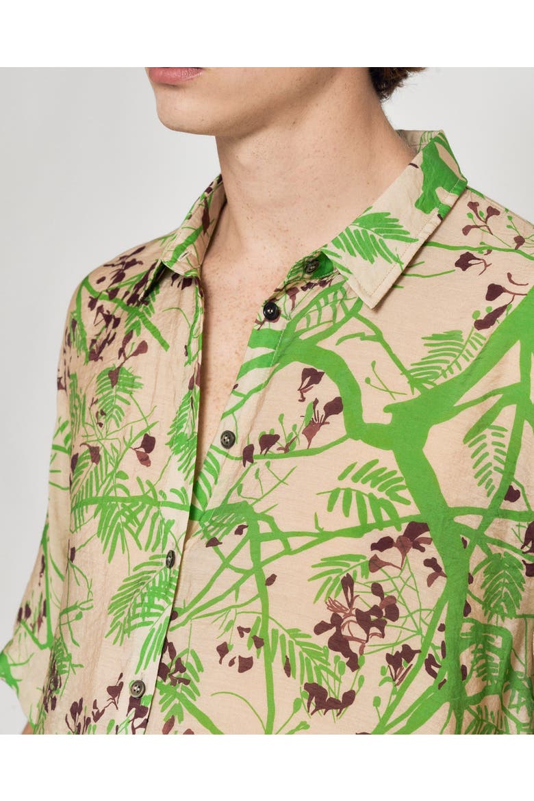 "Coco Dream" Oversized Hawaii Shirt, Alternate, color, Khaki & Green