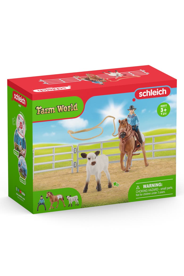 Farm World Cowgirl Team Roping Fun Playset, Alternate, color, Multicolored
