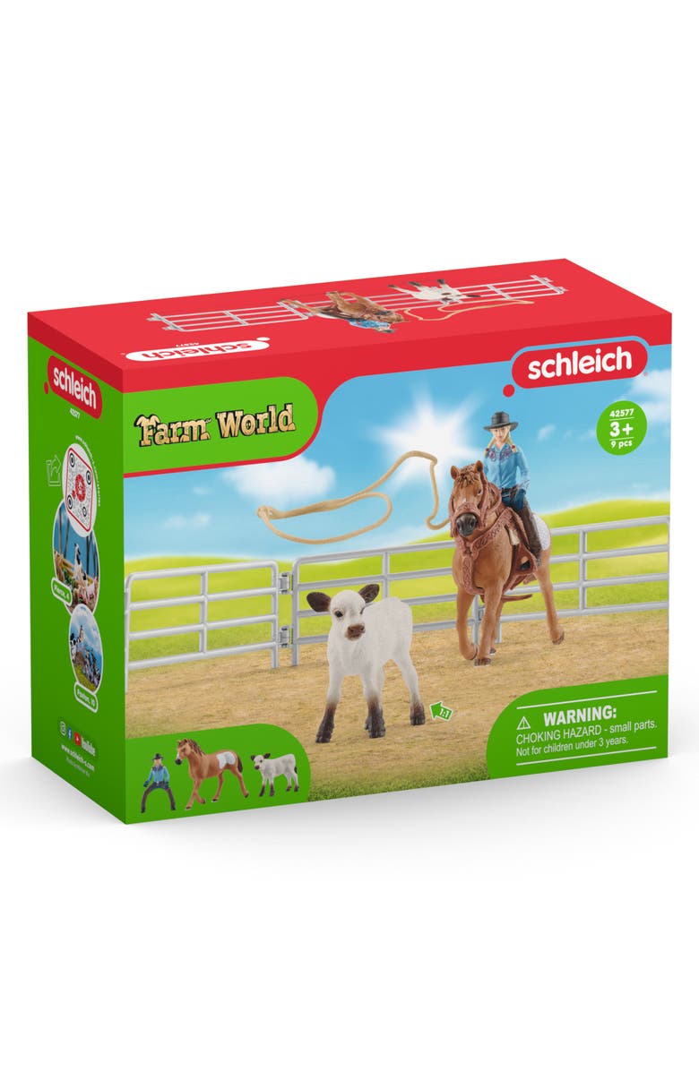 Schleich Farm World Cowgirl Team Roping Fun Playset, Alternate, color, Multicolored