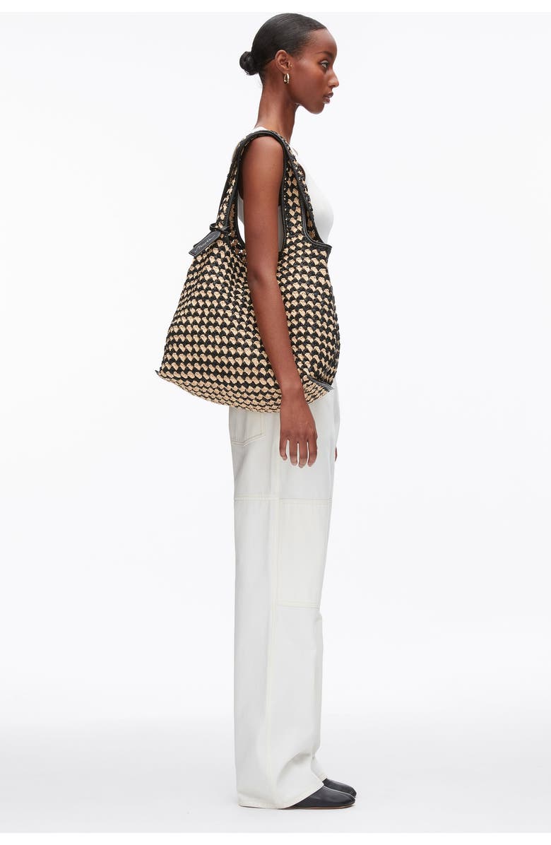 3.1 Phillip Lim Crochet Raffia Market Tote Bag, Alternate, color, Black-Buckwheat