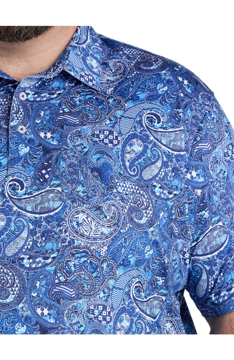 Robert Graham Big & Tall Golden Paisley Polo Shirt, Alternate, color, 