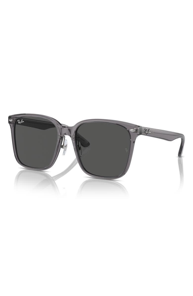 Ray-Ban Slim Square 57mm Sunglasses, Alternate, color, Transparent Grey