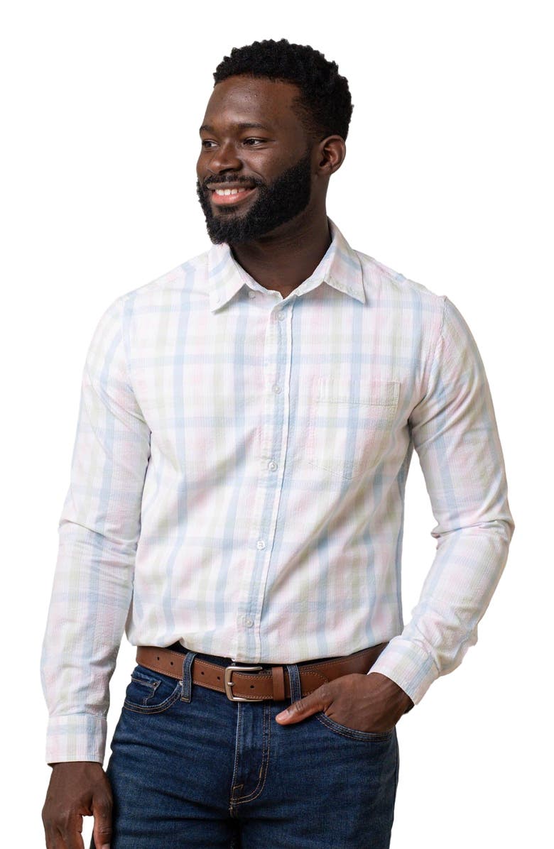 Hope & Henry Men's Organic Seersucker Shirt, Main, color, 