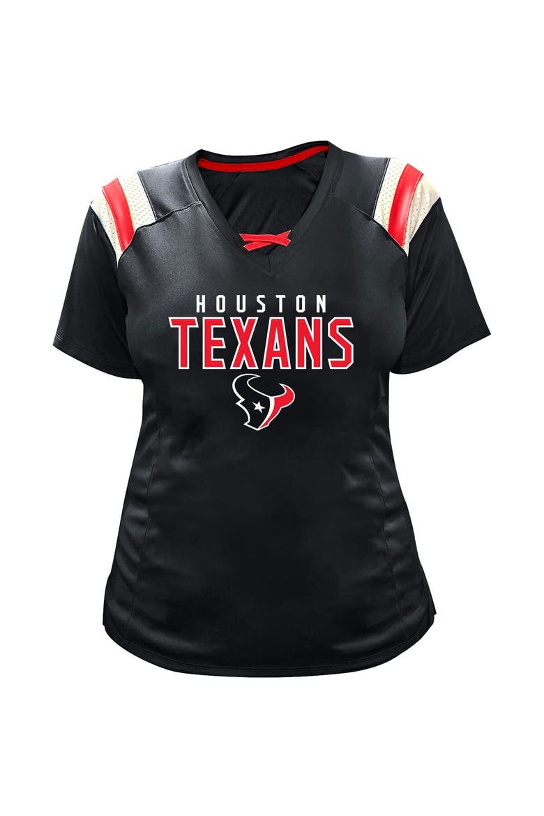 Women's Fanatics C.J. Stroud Navy Houston Texans Plus Size Name & Number Raglan Lace V-Neck T-Shirt, Alternate, color, Navy