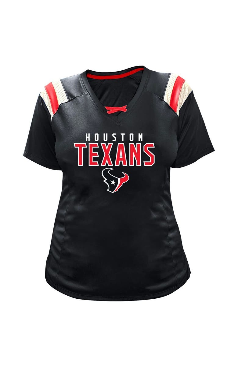 FANATICS Women's Fanatics C.J. Stroud Navy Houston Texans Plus Size Name & Number Raglan Lace V-Neck T-Shirt, Alternate, color, Navy