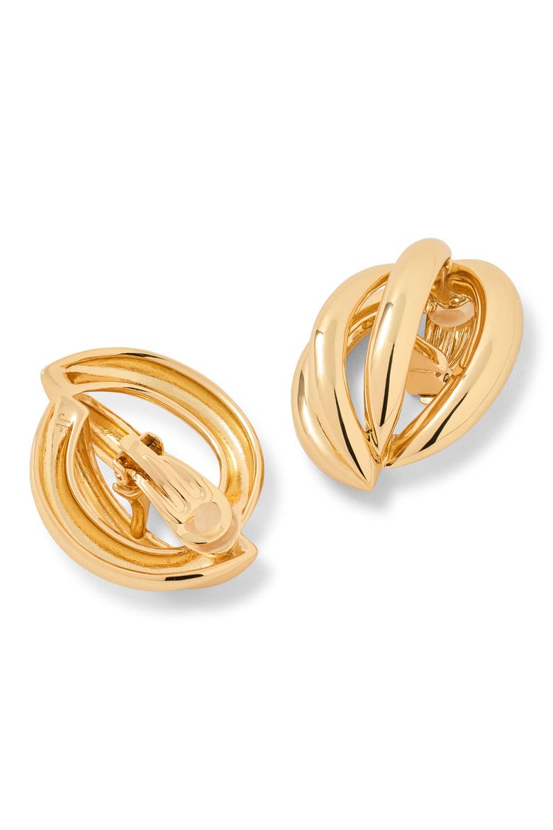Abstract Line Clip-On Earrings, Alternate, color, GOLD