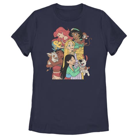 Women's Disney Princess Pets Distressed  Graphic T-Shirt