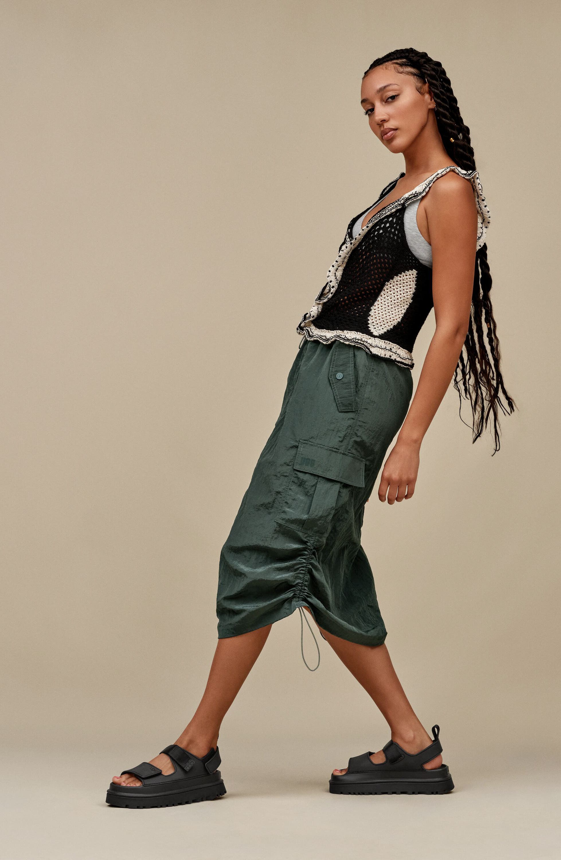 UGG<sup>®</sup> Goldenglow Slingback Sandal, Alternate, color, Blk