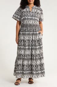 SUGARLIPS La Palma Floral Belraj Tiered Cotton Maxi Dress