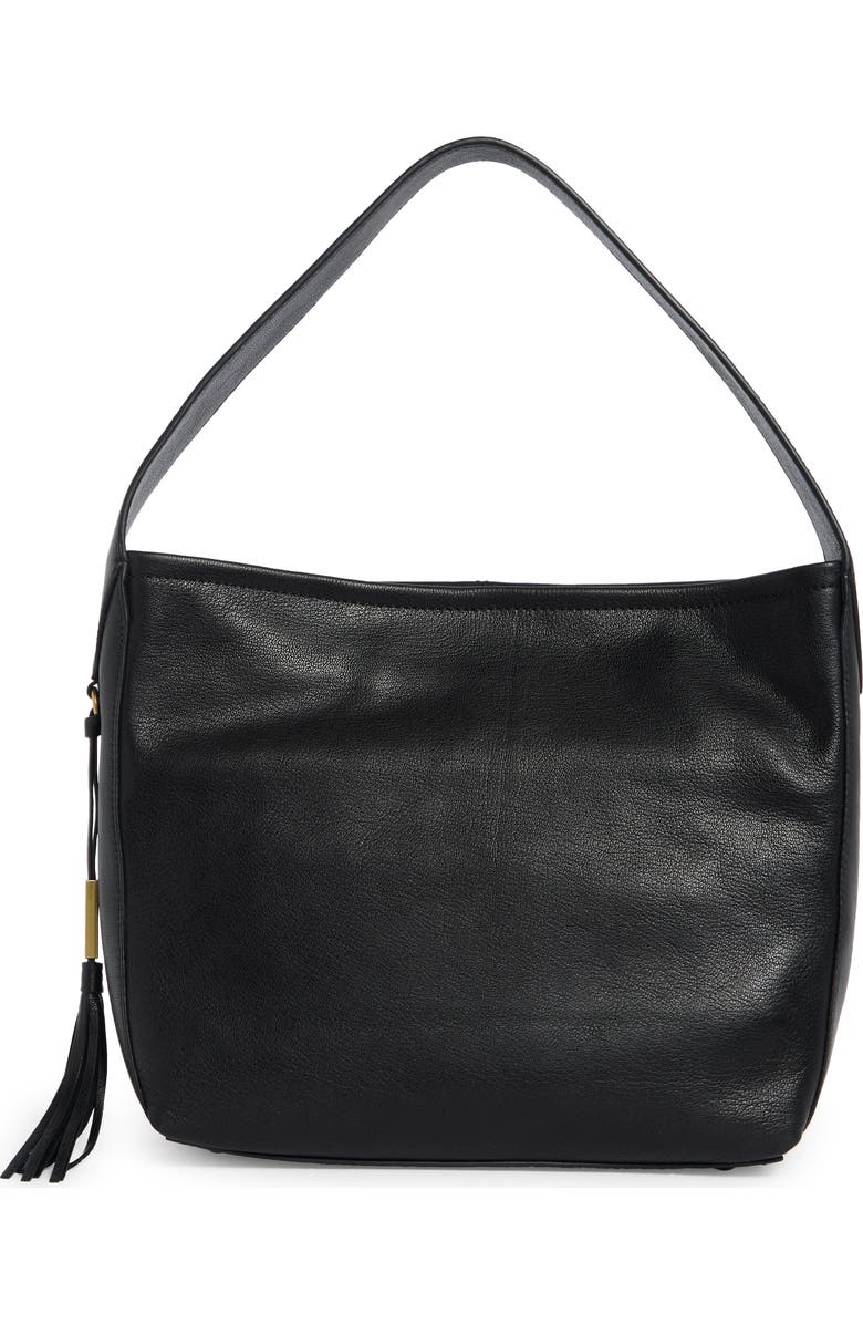 Vince Camuto Aleah Leather Shoulder Bag, Main, color, Black 01