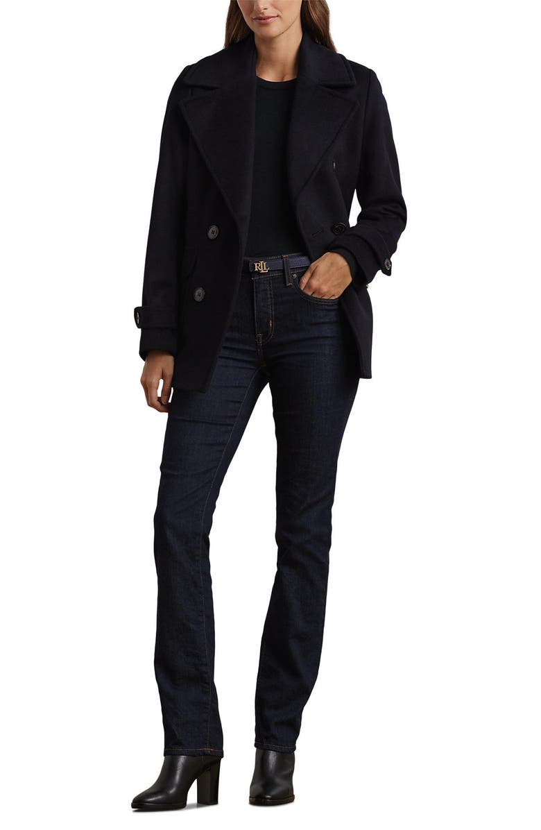 Lauren Ralph Lauren Double Breasted Wool Blend Coat, Alternate, color,