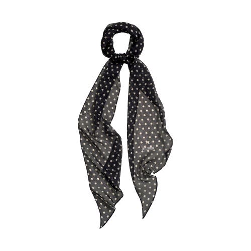 Lost Pattern Nyc "petal Veil" Silk Chiffon Neck Scarf In Black