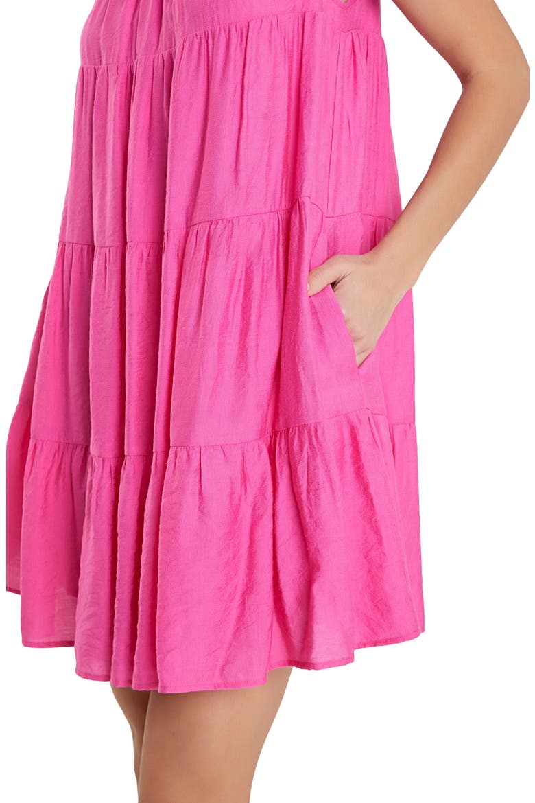 Contrast Merrow Stitch Babydoll Dress, Alternate, color, PINK