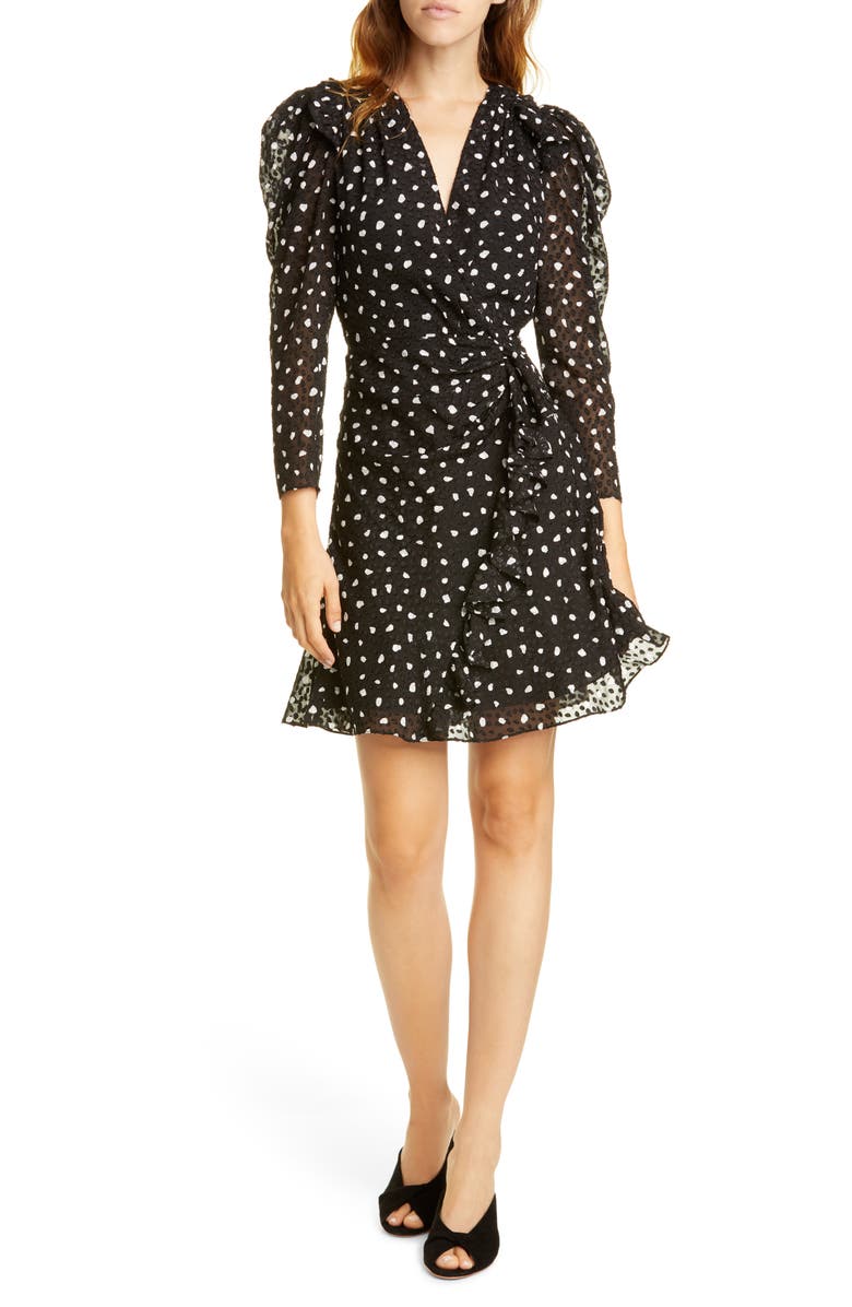 Rebecca Taylor Long Sleeve Dot Dress, Main, color, 