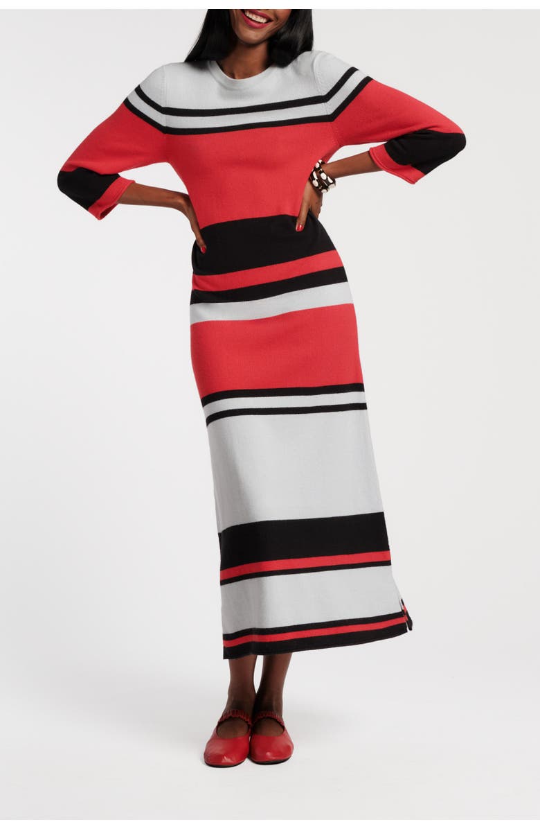 Frances Valentine Cozy Knit Maxi, Main, color, Red/Blue/Black