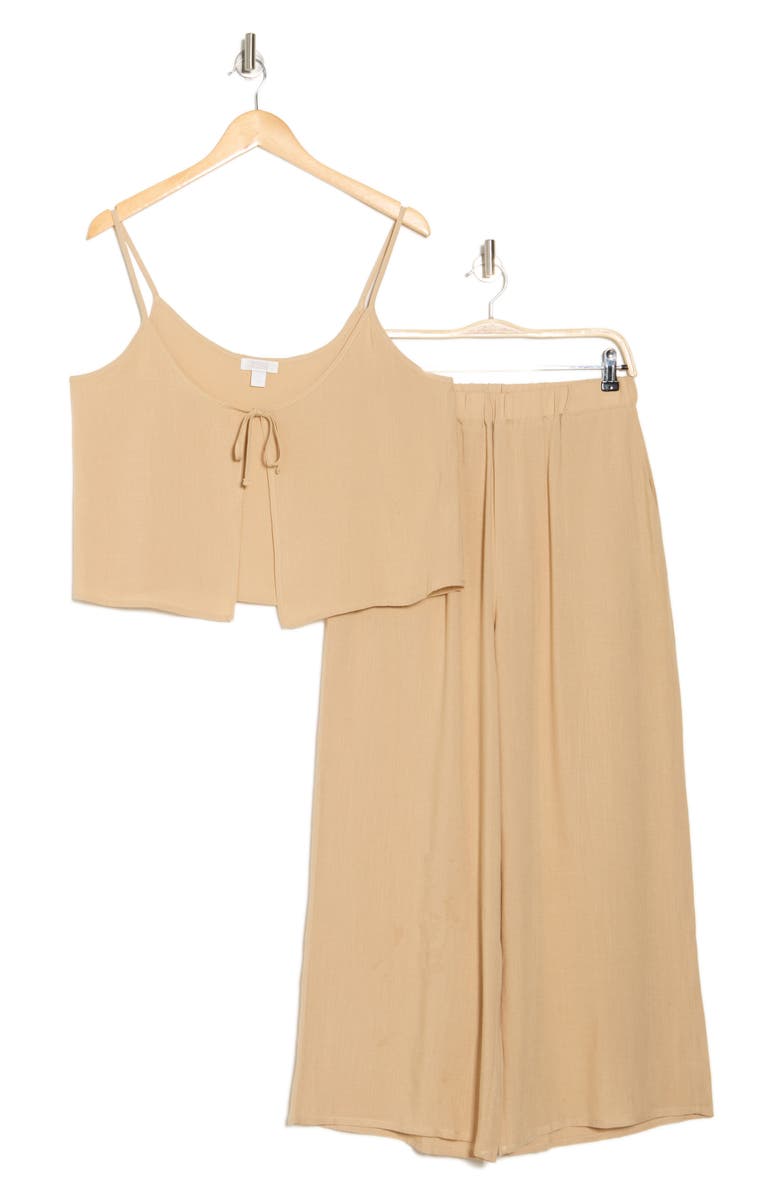 NORDSTROM RACK Cover-Up Tank & Pants Set, Alternate, color, Tan Shore
