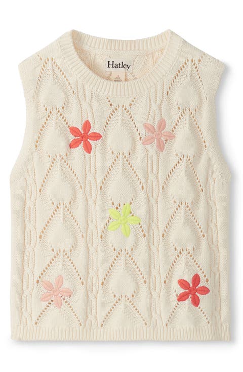 Kids' Embroidered Flower Sleeveless Knit Top (Toddler)
