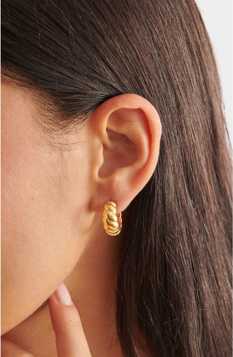 Katie Loxton Harper Twist Hoop Earrings, Alternate, color, Gold Coated