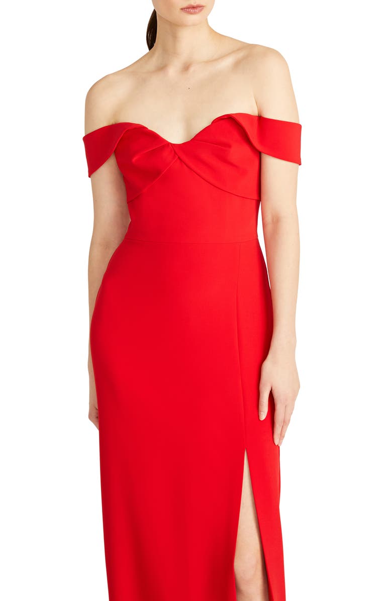 ML Monique Lhuillier Vivian Off the Shoulder Sheath Gown, Alternate, color,