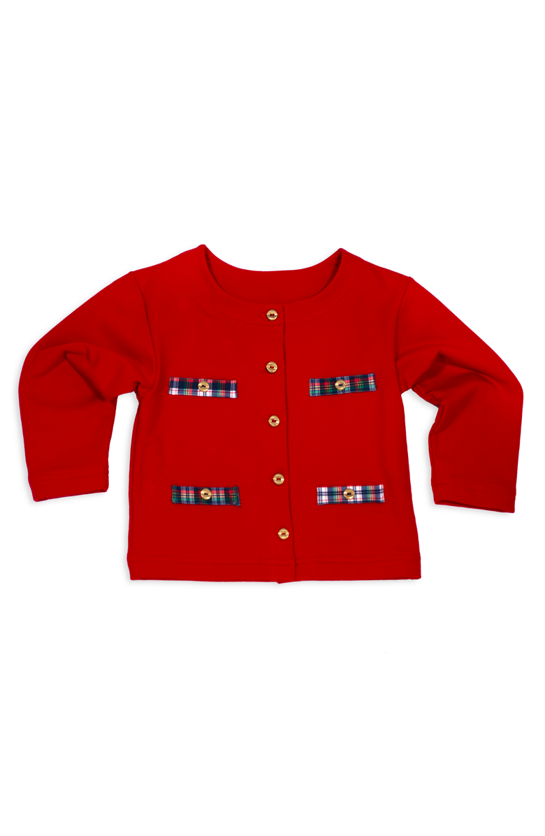 Florence Eiseman Red French Terry Jacket, Main, color, Red