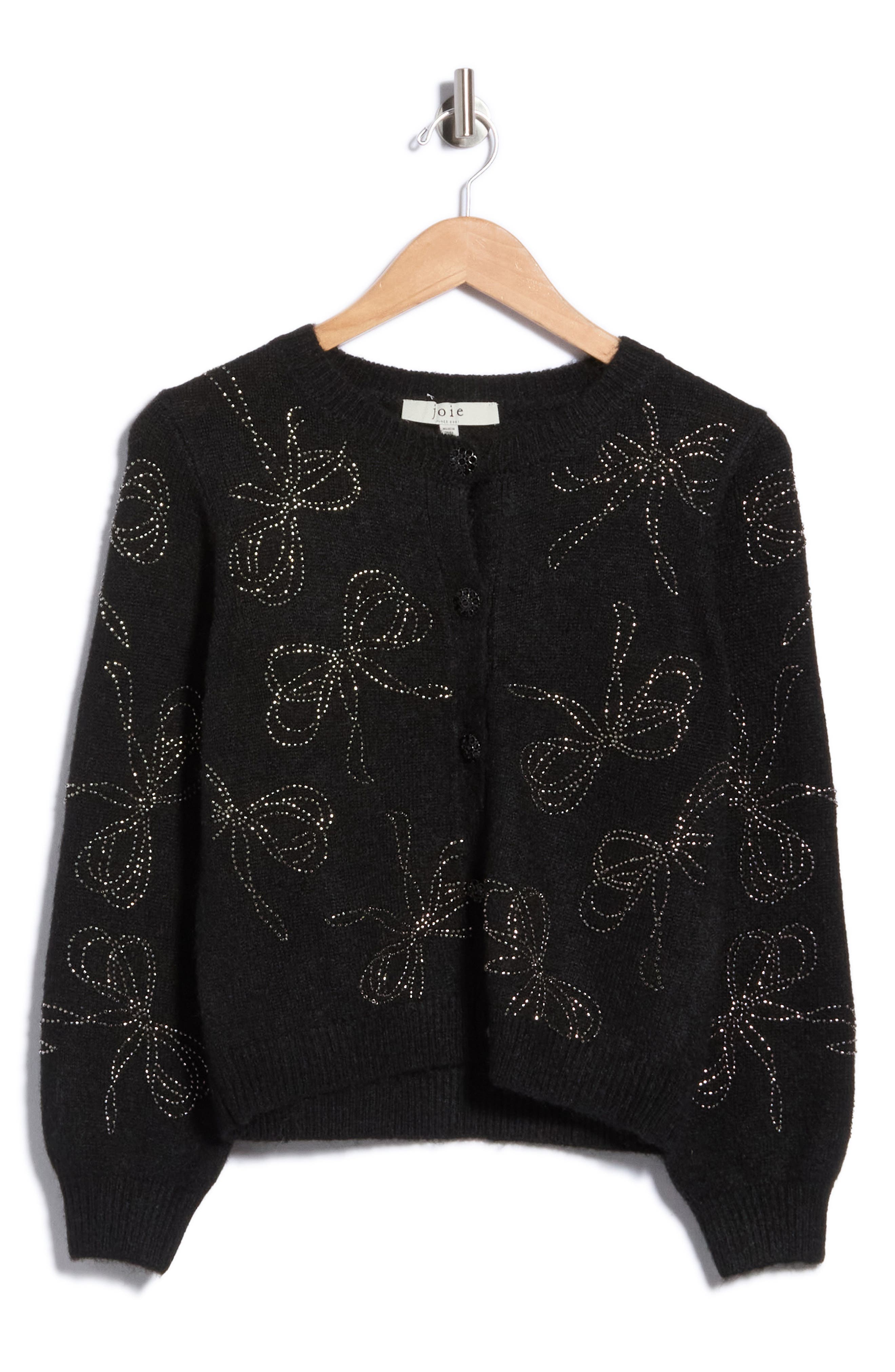 Bow Detail Embellished Cardigan