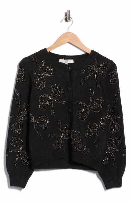 Bow Detail Embellished Cardigan
