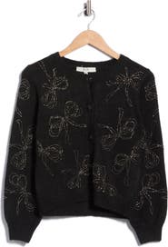 Joie Bow Detail Embellished Cardigan