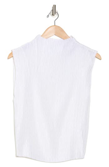 Dkny Funnel Neck Pleated Woven Top