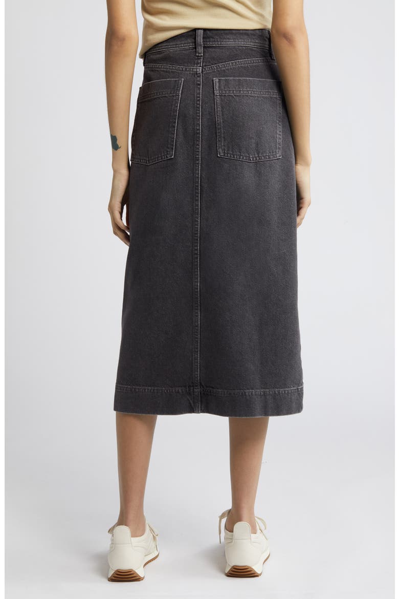 Denim Midi Skirt, Alternate, color, BLACK
