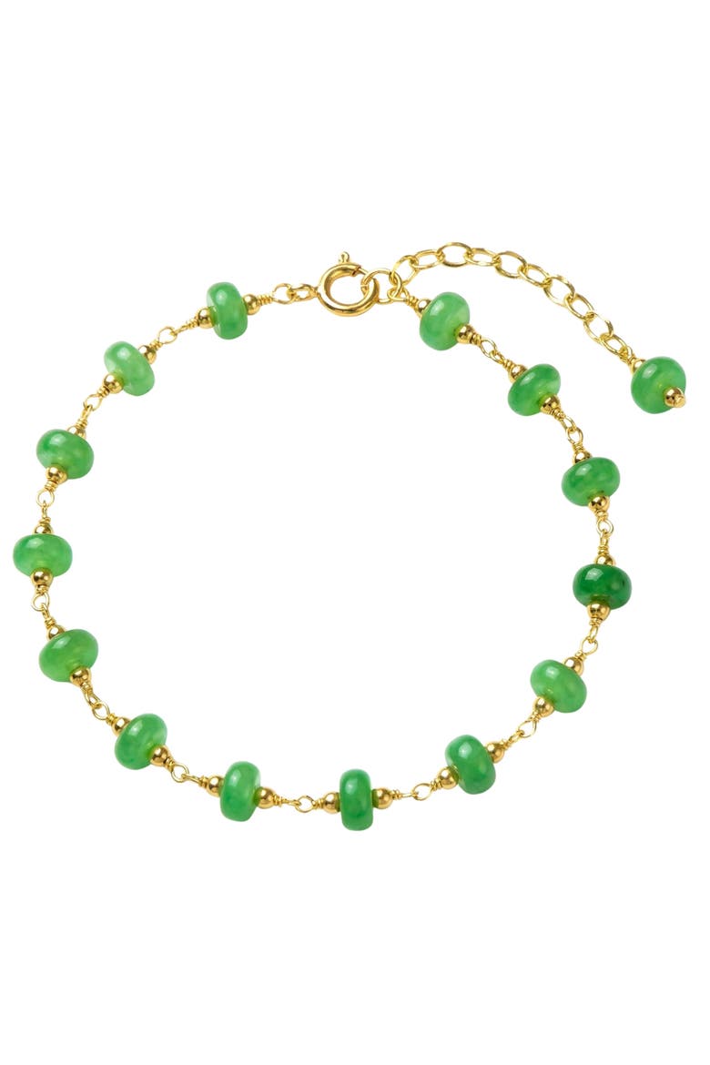 Jillian Jade Beaded Bracelet, Main, color, Green