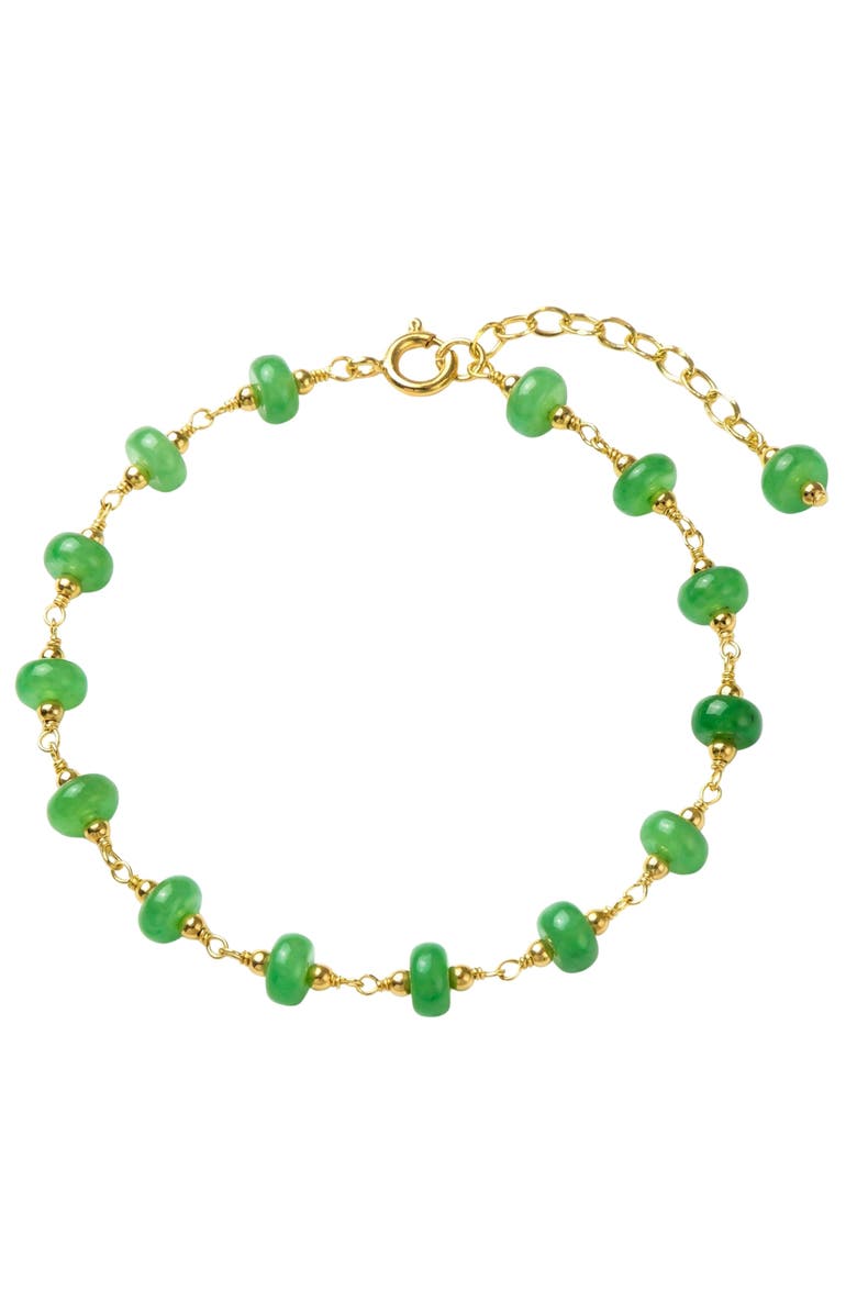seree Jillian Jade Beaded Bracelet, Main, color, Green
