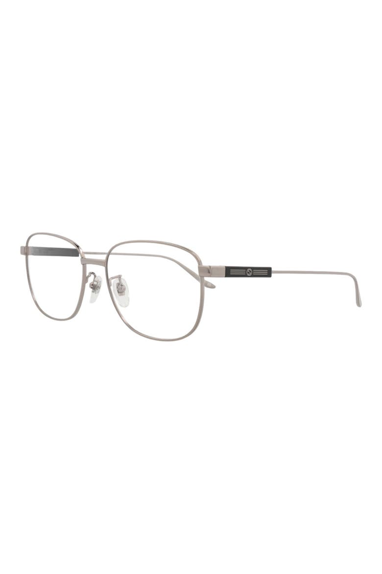 Novelty 57mm Rectangle Optical Glasses, Alternate, color, RUTHENIUM TRANSPARENT