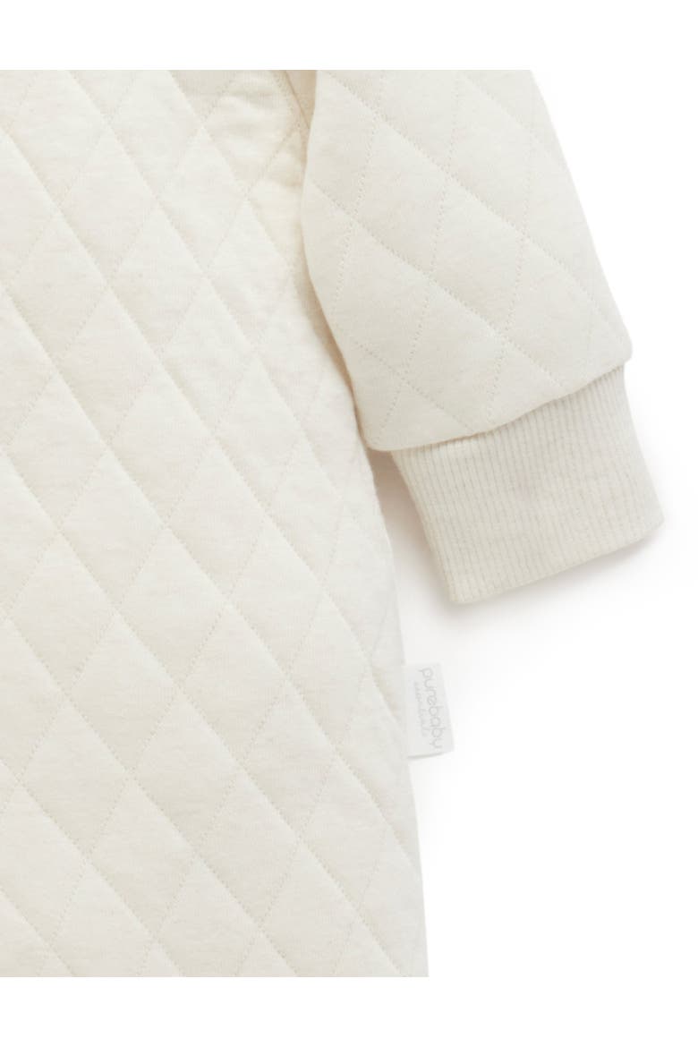Quilted Hooded Coverall Onsie, Alternate, color, Pale Wheat melange