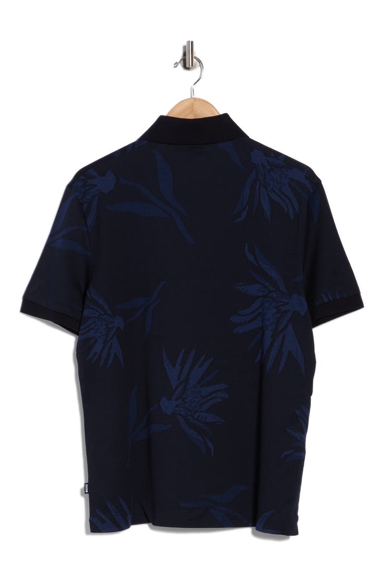 Parris Floral Cotton Knit Polo, Alternate, color, DARK BLUE
