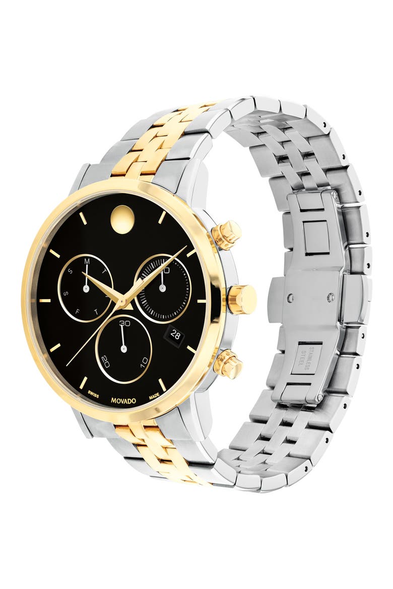 Museum Classic Bracelet Chronograph Watch, 43mm, Alternate, color, BLACK