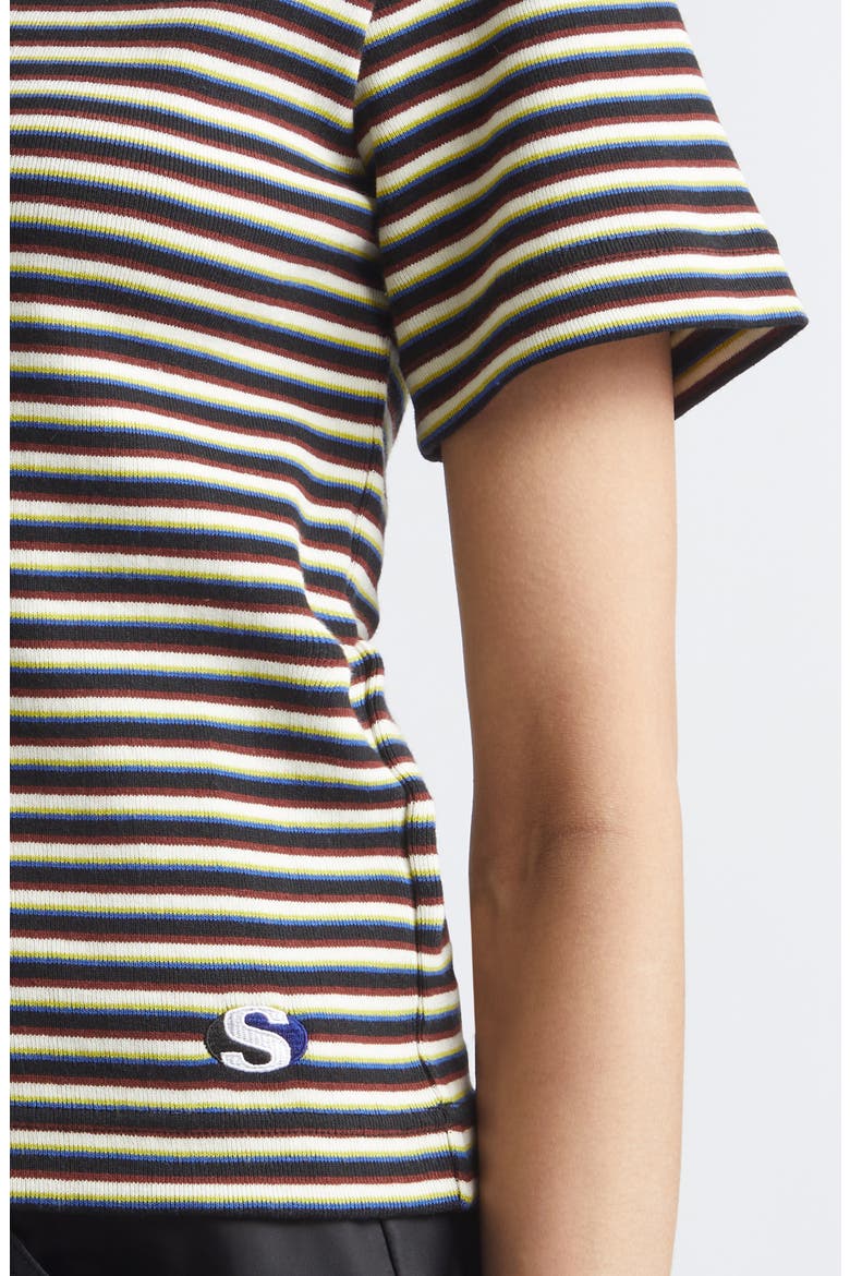 Stripe Rib Cotton T-Shirt, Alternate, color, YELLOW