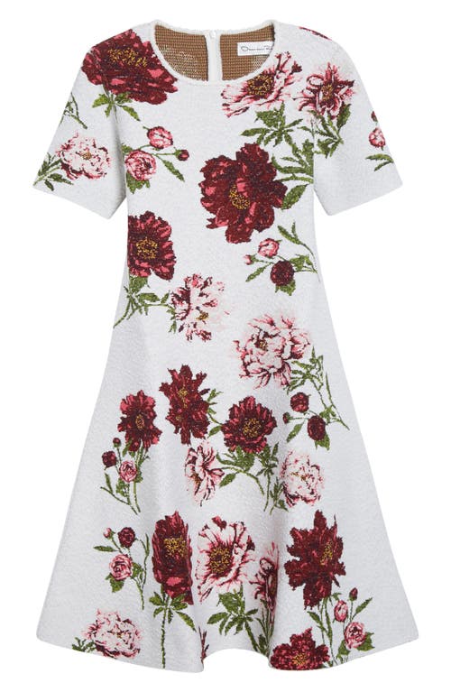 Oscar De La Renta Peony Bouclé Jacquard Fit & Flare Dress In Multi