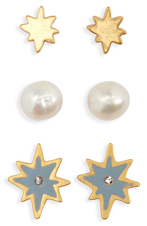 3-Pack Starshine Stud Earring Set