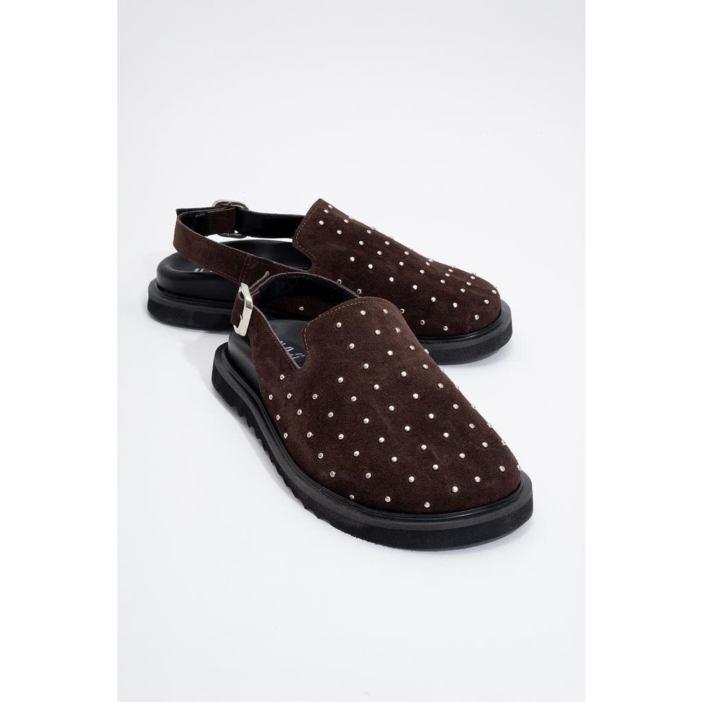 Forever & Always Shoes Our Leather Studded Clogs In Brown