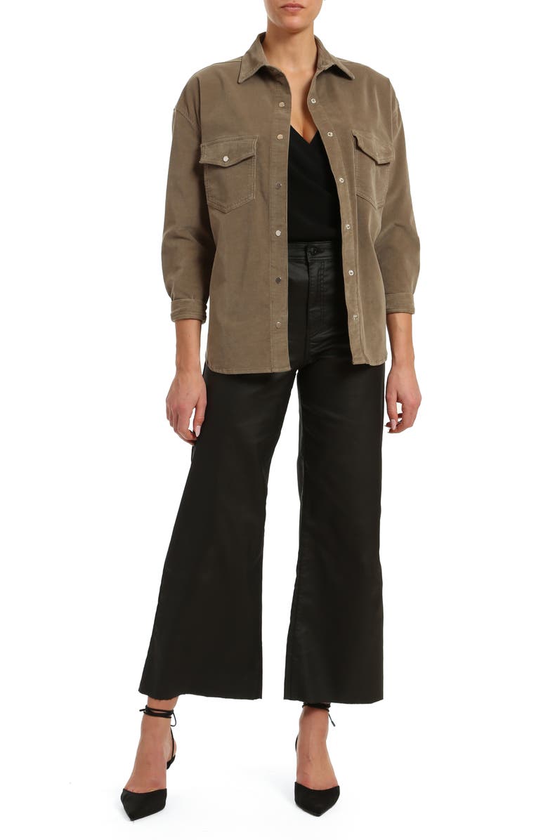 Mavi Jeans Livia Aloe Corduroy Button-Up Shirt, Alternate, color,