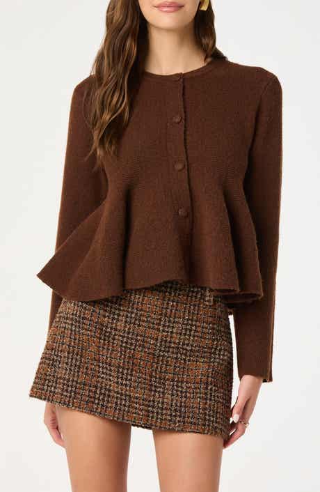 Swing Hem Peplum Cardigan