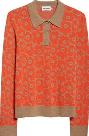 Marimekko Sportti Unikko Jacquard Wool 
Cotton Blend Sweater