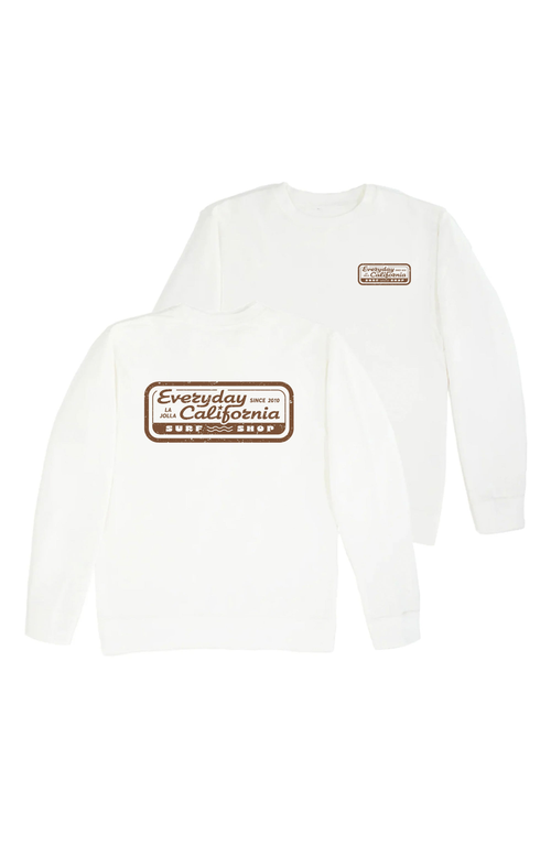 Everyday California Surf Shop Crewneck Sweater In White
