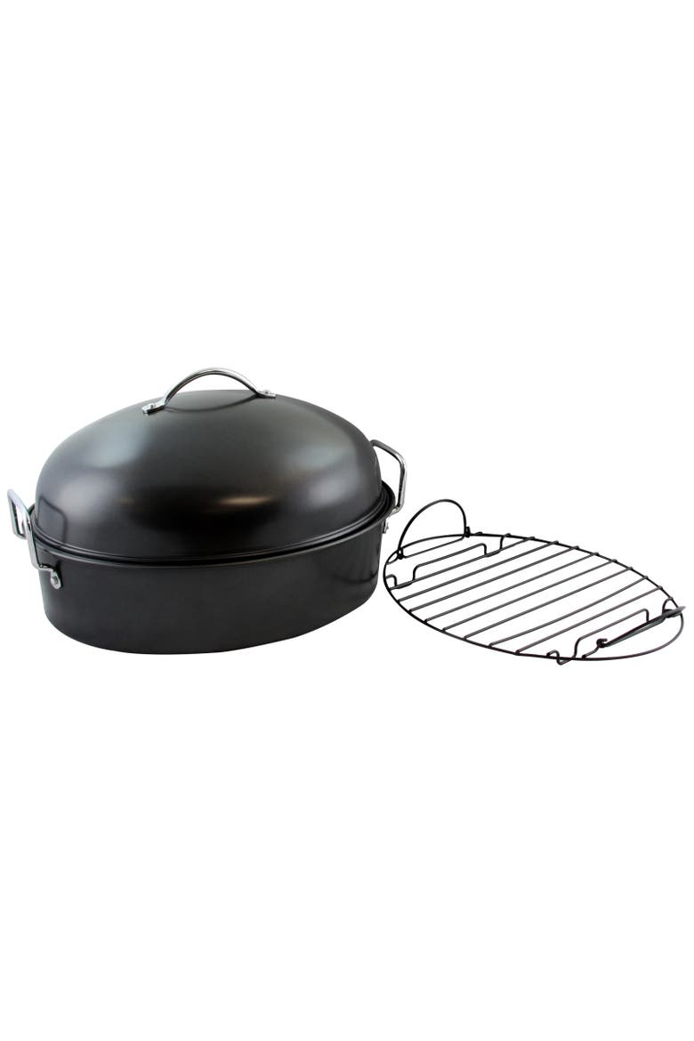 Kenmar High Dome Oval Roaster Set, Alternate, color, Metallic Silver