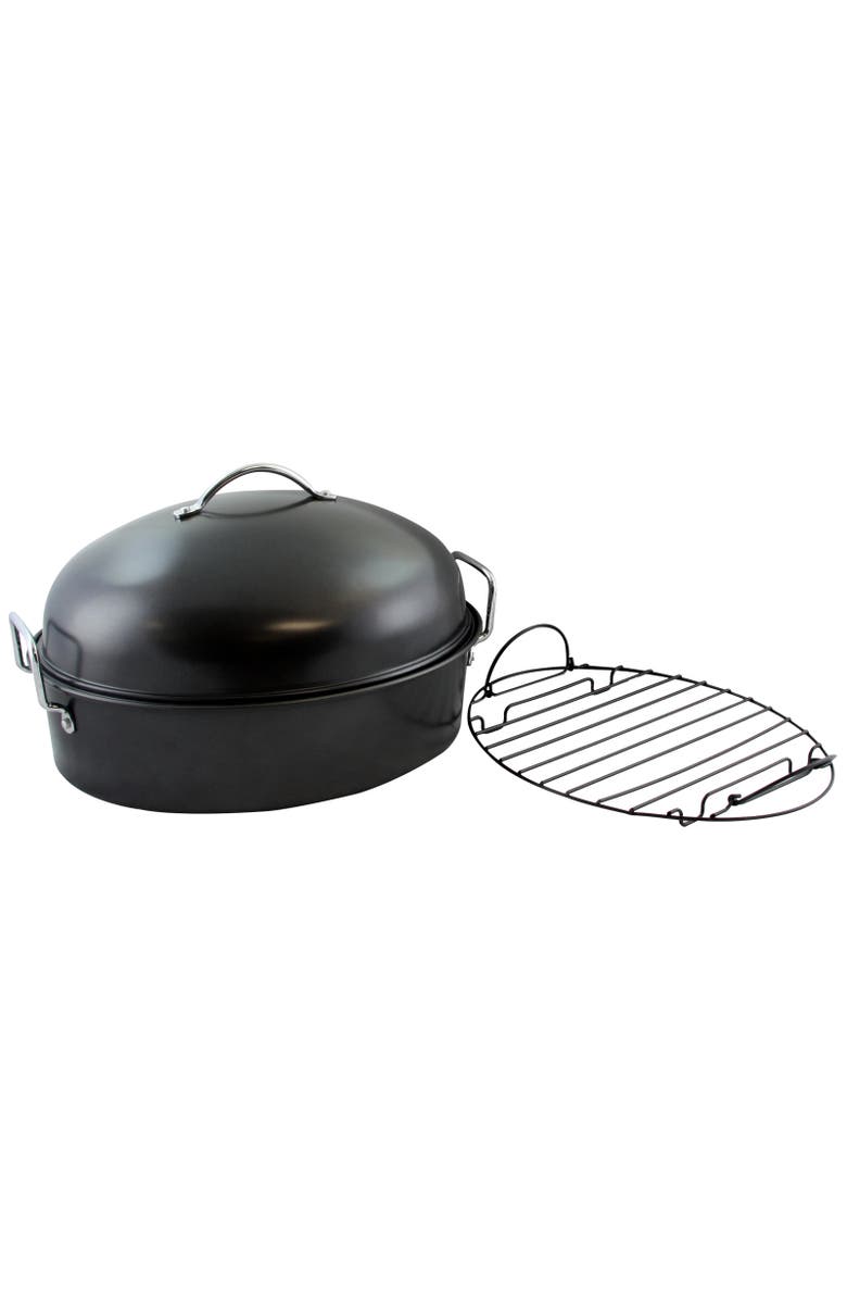 Gibson Home Kenmar High Dome Oval Roaster Set, Alternate, color, Metallic Silver
